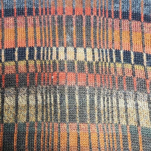 Intiwara Alpaca Sweater Handmade Pull Over Rust Brown Orange 3D Geometric Large - Picture 10 of 10